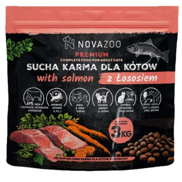Karma dla kota NOVAZOO Premium łosoś 3kg