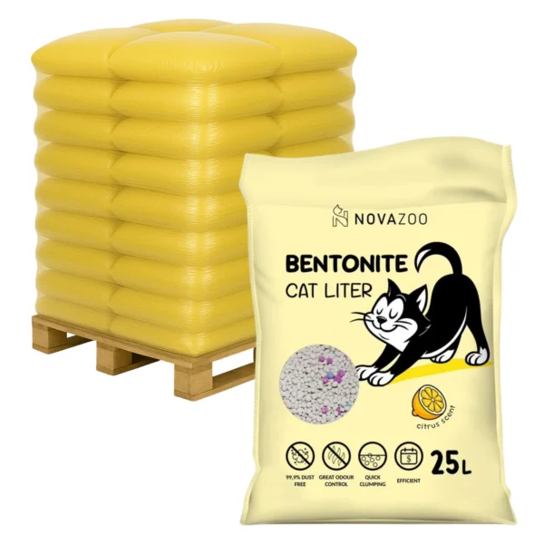 PALETA ŻWIREK BENTONITOWY CYTRUSOWY 25L NOVAZOO PREMIUM