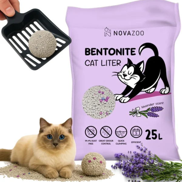 ŻWIREK BENTONITOWY LAWENDOWY 25L NOVAZOO PREMIUM