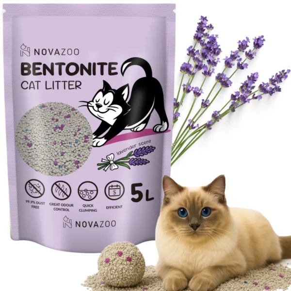 ŻWIREK BENTONITOWY LAWENDOWY 5L NOVAZOO PREMIUM