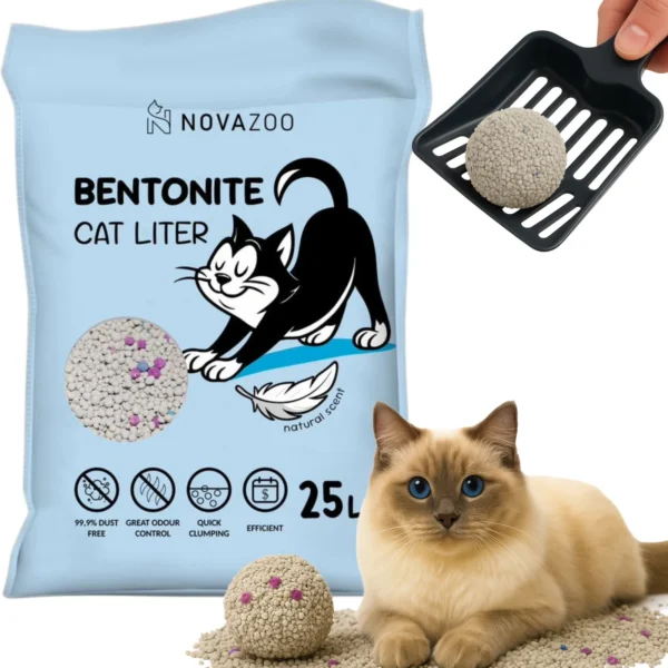 ŻWIREK BENTONITOWY NATURALNY 25L NOVAZOO PREMIUM
